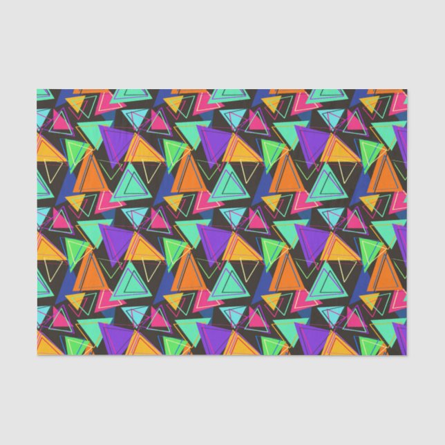 Papier Mousseline Triangles Dans La Couleur (Recto)