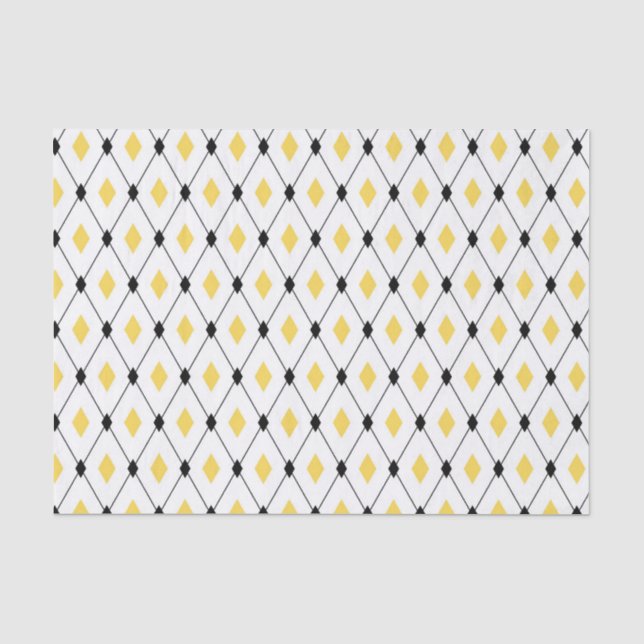 Papier Mousseline Triangles Jaunes Et Noirs (Recto)