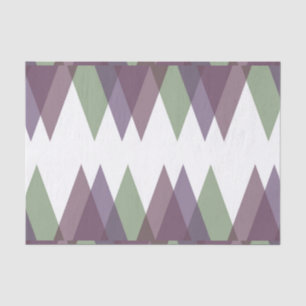 Papier Mousseline Triangles mauve et vert