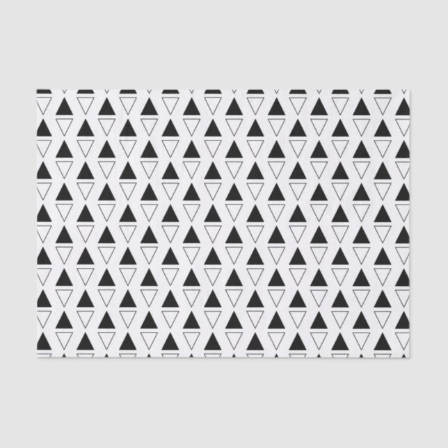 Papier Mousseline Triangles noires et blanches (Recto)