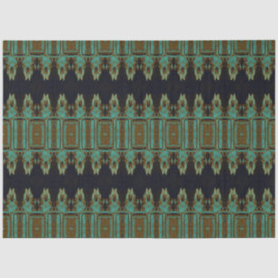 Papier Mousseline Tribal Western Turquoise Art Motif Bull Skull