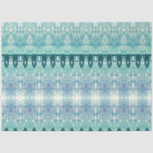 Papier Mousseline Tribal Western Turquoise vert Motif blanc taureau