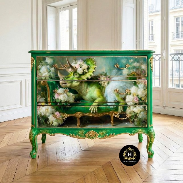 Papier Mousseline Tricératops de Whimsical Découpage de Ballerina fl (Créateur téléchargé)