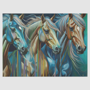 Papier Mousseline Trio des chevaux