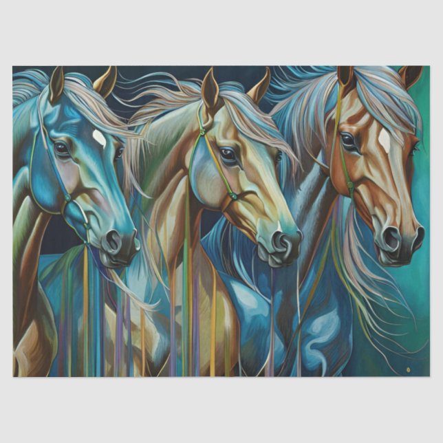 Papier Mousseline Trio des chevaux (Recto)
