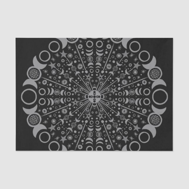 Papier Mousseline Triple Moon Mandala (Recto)