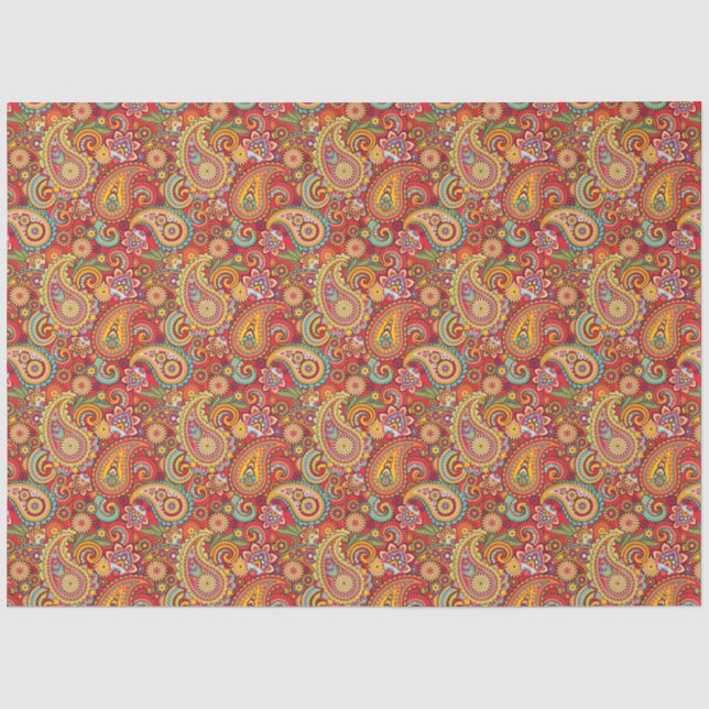 Papier Mousseline Trippy Hippy Retro Paisley (Recto)