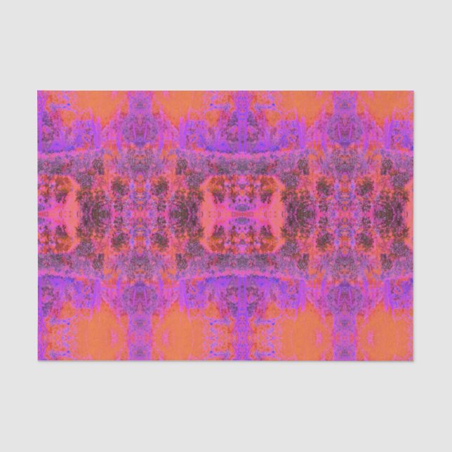 Papier Mousseline Trippy Magenta et Orange Jardin impressionniste (Recto)