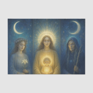 Papier Mousseline Triptyque féminin divin
