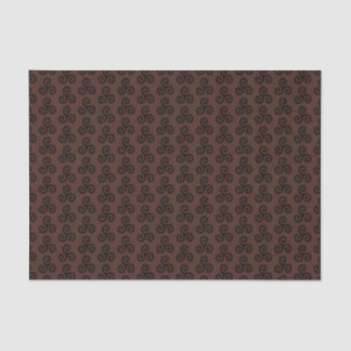Papier Mousseline Triskele triple spirale noire Celtique sur Brown