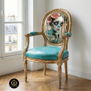 Papier Mousseline Triste Gargouille Gothique avec Couronne Florale D