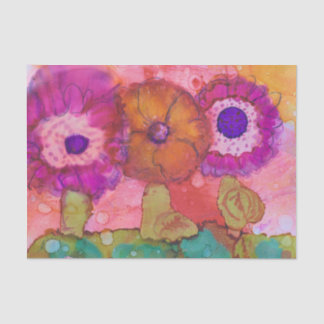 Papier Mousseline Trois fleurs folles Boho Conception alcoolique