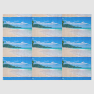 Papier Mousseline Tropical Destination Pittoresque Beach Motif photo