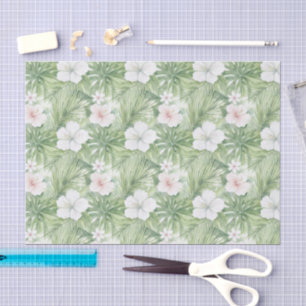 Papier Mousseline Tropical Leaves Hibiscus Floral Bridal Shower