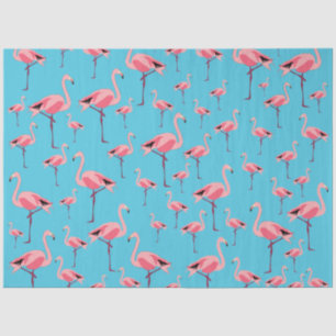 Papier Mousseline Tropical Summer Pink Flamingo Pattern