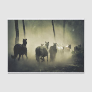 Papier Mousseline Troupeau de chevaux sauvages