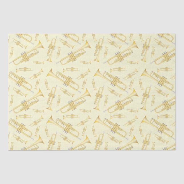 Papier Mousseline Trumpet Musician Band Teacher Wrapping Paper (Recto)