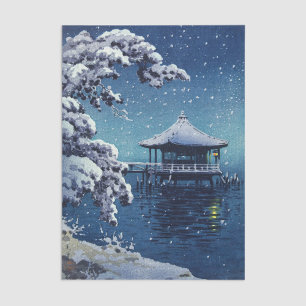 Papier Mousseline Tsuchiya Koitsu - Neige sur l'Ukimido à Katada