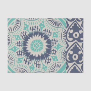 Papier Mousseline Tuile bleue III de batik