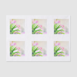 Papier Mousseline Tuiles roses de tulipe d'aquarelle pour Decoupage