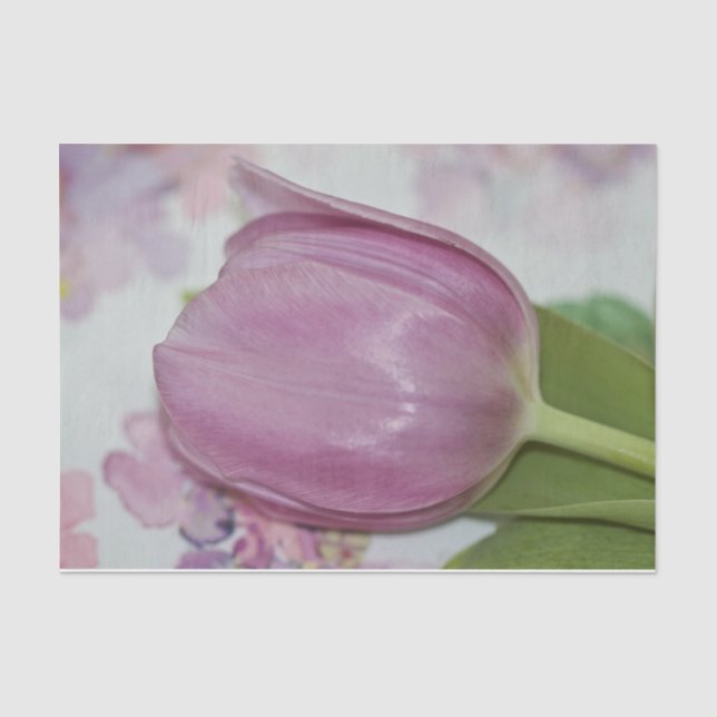 Papier Mousseline Tulipe florale de printemps et fleurs d'hydrangée (Recto)