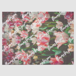 Papier Mousseline Tulipes à franges roses de style vintage
