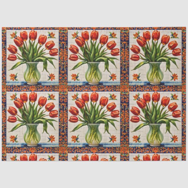 Papier Mousseline Tulipes Populaire Belle Collection (Recto)