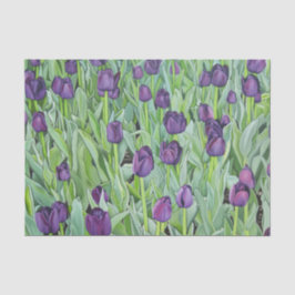 Papier Mousseline Tulipes pourpres