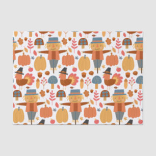 Papier Mousseline Turquie et Scarecrow Thanksgiving Motif