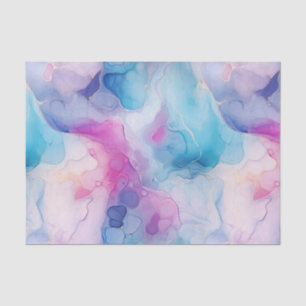 Papier Mousseline Turquoise Aqua Marbre rose violet Anniversaire