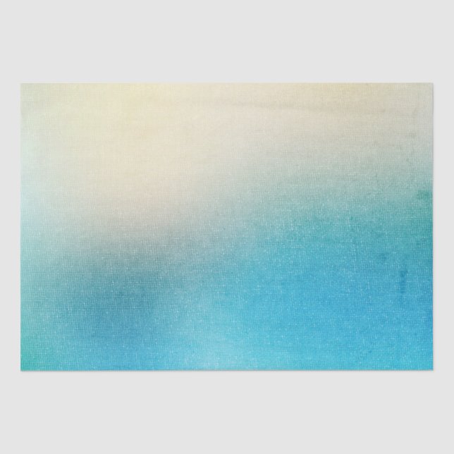 Papier Mousseline Turquoise Blanc Aqua Blue Starfish Beach Mariage (Recto)