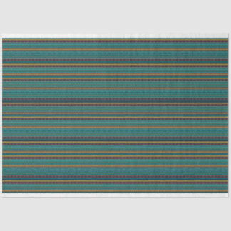 Papier Mousseline Turquoise BLEU VERT & OR MOTIFS TRIBAL