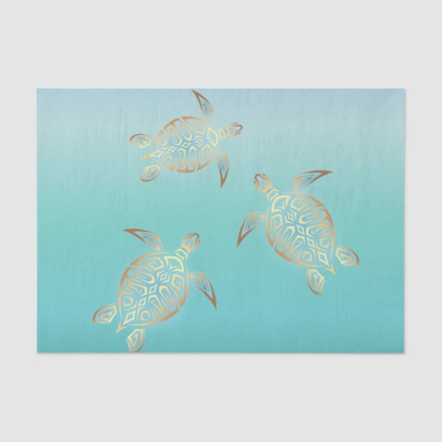 Papier Mousseline Turquoise d'or (Recto)