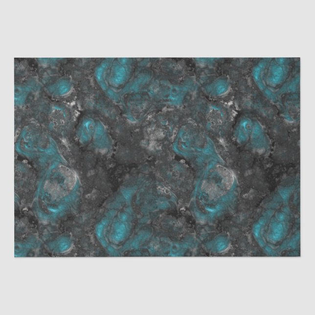 Papier Mousseline Turquoise et gris (Recto)