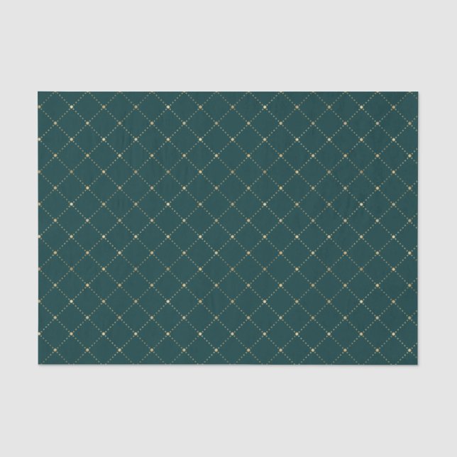 Papier Mousseline Turquoise et or tendance (Recto)