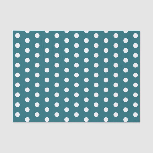 Papier Mousseline Turquoise et points blancs (Recto)