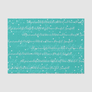 Papier Mousseline Turquoise   Jour élégant du texte de script person