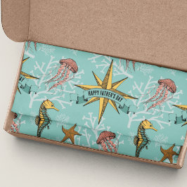 Papier Mousseline Turquoise Nautique Star Custom Text Marine