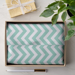 Papier Mousseline Turquoise Pastel et Chevron Mariage Anniversaire