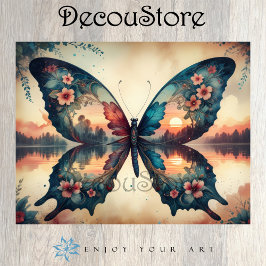 Papier Mousseline Twilight Butterfly Decoupage