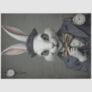Papier Mousseline Twisted Wonderland - Découpage de lapin blanc Dépl