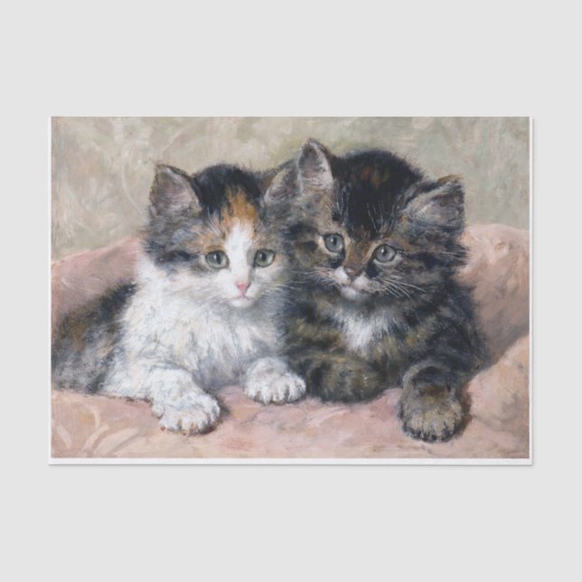 Papier Mousseline Two Kittens ・ Henriette Ronner-Knip (1821-1909) (Recto)