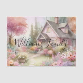 Papier Mousseline Typographie Chauffe-Automne Aquarelle Florale