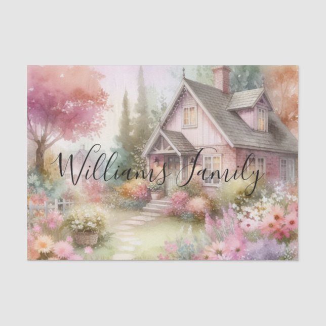 Papier Mousseline Typographie Chauffe-Automne Aquarelle Florale (Recto)