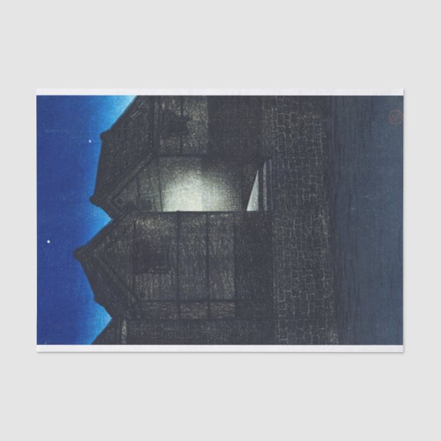 Papier Mousseline ukiyoe - hasui - C04 - Shinkawa Rive à la nuit - (Recto)