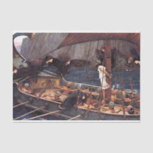 Papier Mousseline Ulysses et les sirènes, par John William Waterhous