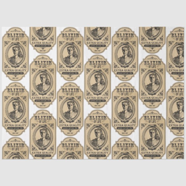 Papier Mousseline Un apothecaire et potion Étiquette série Design 32 (Recto)