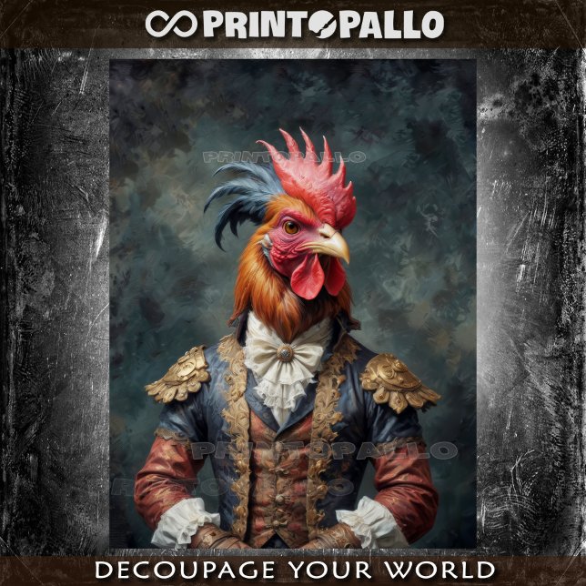 Papier Mousseline Un coq victorien noble avec une robe élégante (Créateur téléchargé)