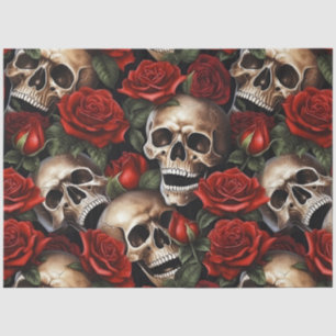 Papier Mousseline Un crâne et une série Rose 6