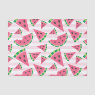 Papier Mousseline Un dans un Melon Watermelon Slices & Pink Stripes